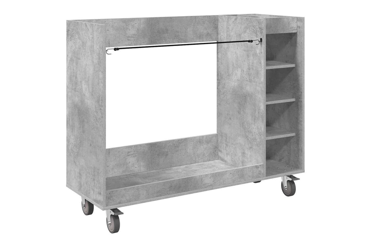 Vidaxl Golf Cabinet With Wheel Plain Concrete Grey 120 X 45 X 98 Cm