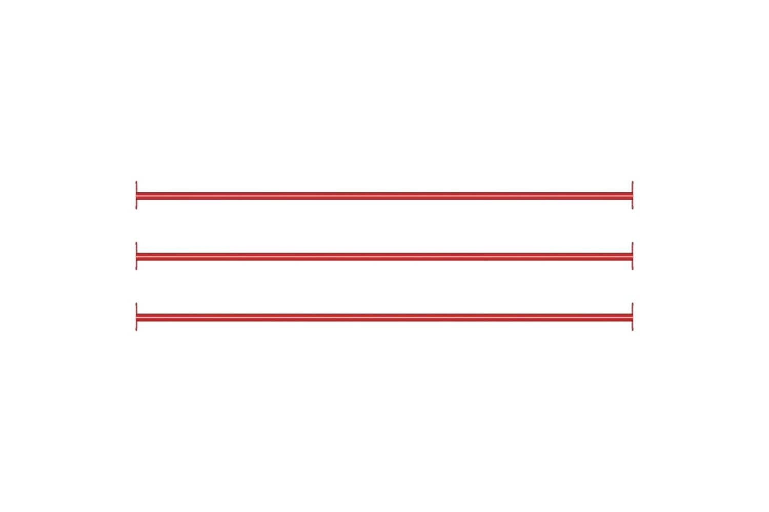 vidaXL 93200 Turning Bars 3 Pcs 125cm Steel Red