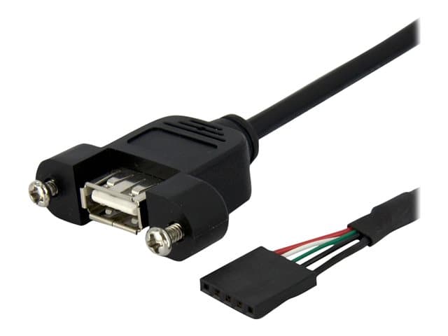 STARTECH.COM - StarTech 1 ft Panel Mount USB Cable - USB A to Motherboard Header Cable Adapter F/F - USB 2.0 internal Cable (USBPNLAFHD1) - USB internal to external cable - USB to 5 pin USB 2.0 header - 30 cm