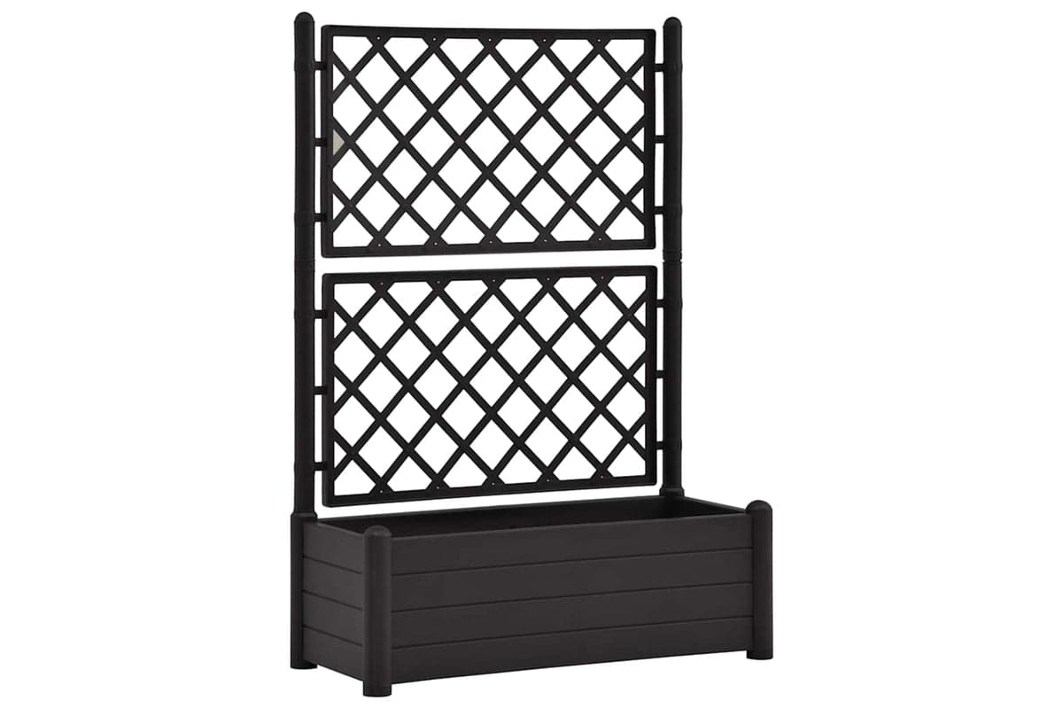 vidaXL 313985 Garden Planter With Trellis 100x43x142cm Pp Anthracite