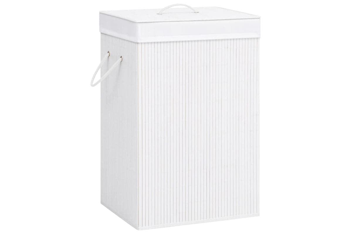 Vidaxl 320751 Bamboo Laundry Basket White