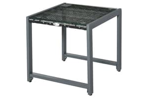 Outsunny Rattan End Table Outdoor Coffee Table | Grey