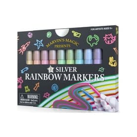 12-Pack Silver Rainbow Markers