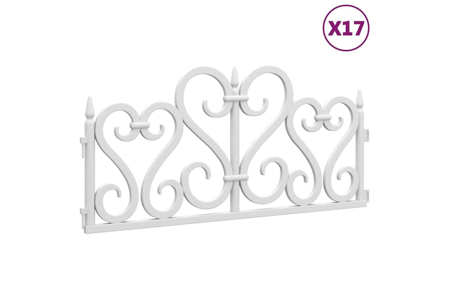 Vidaxl 318300 Lawn Edgings 17 Pcs White 10 M Pp