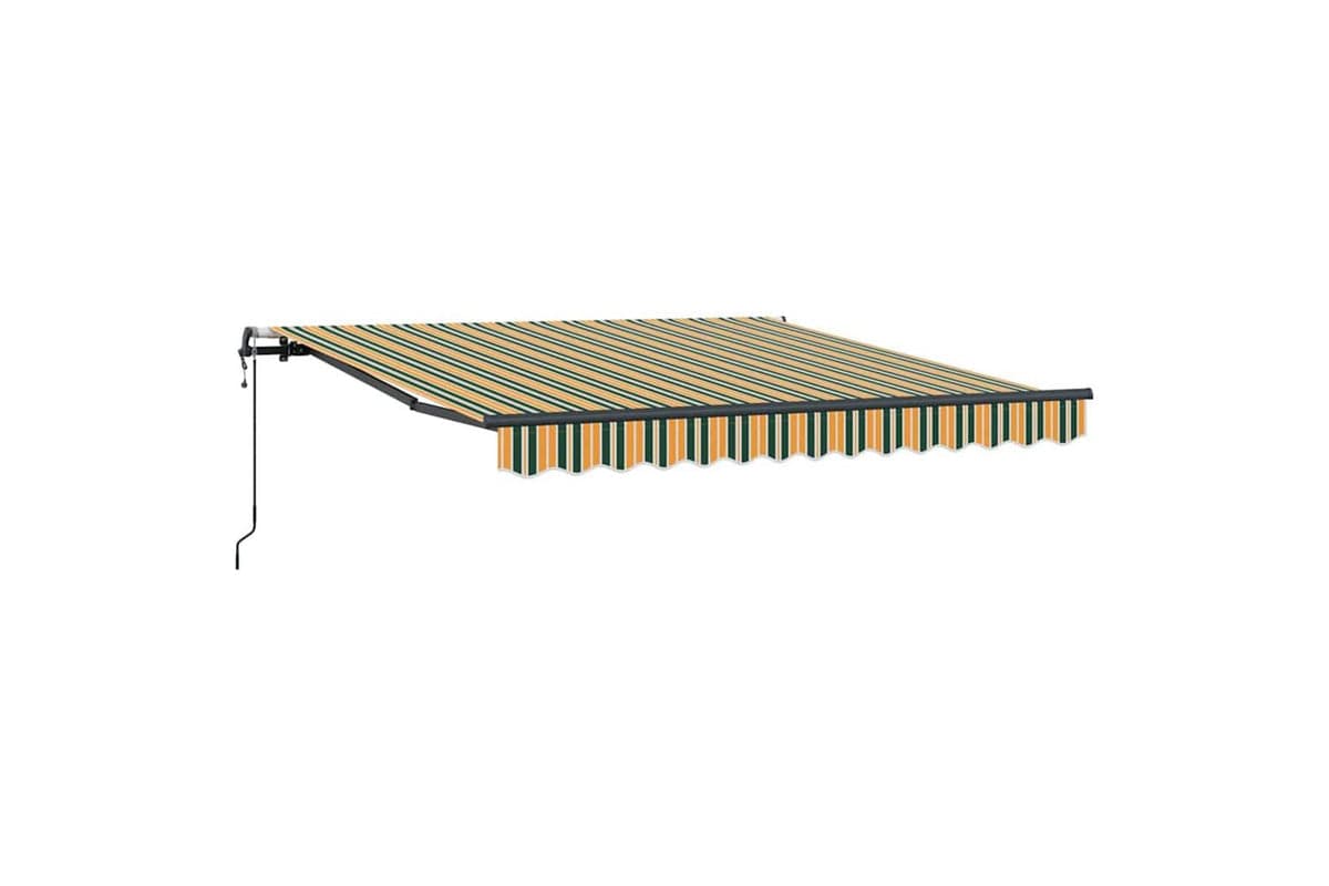 Vidaxl Retractable Awning Green And Yellow 300 X 250 Cm Fabric