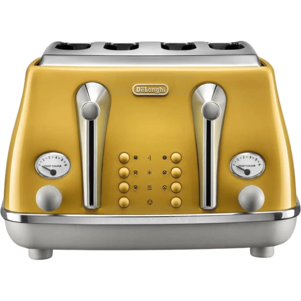 De’Longhi Icona Capitals 4 Slice Toaster 1800W | Yellow
