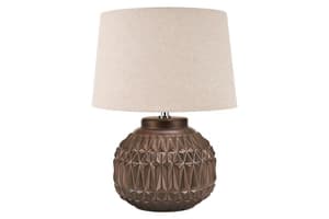 Aztec Ceramic Table Lamp | Beige & Brown