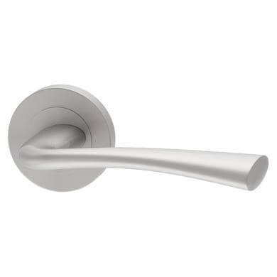 Internal Pearl Nickel Bathroom Lever Door Handle with Lock, Latch and Hinges Pack - 75mm Latch - Struma - XL Joinery