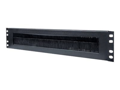 INTELLINET - 19" Cable Entry Panel, 2U, with Brush insrt, Black - rack cable entry panel with brush - 2U