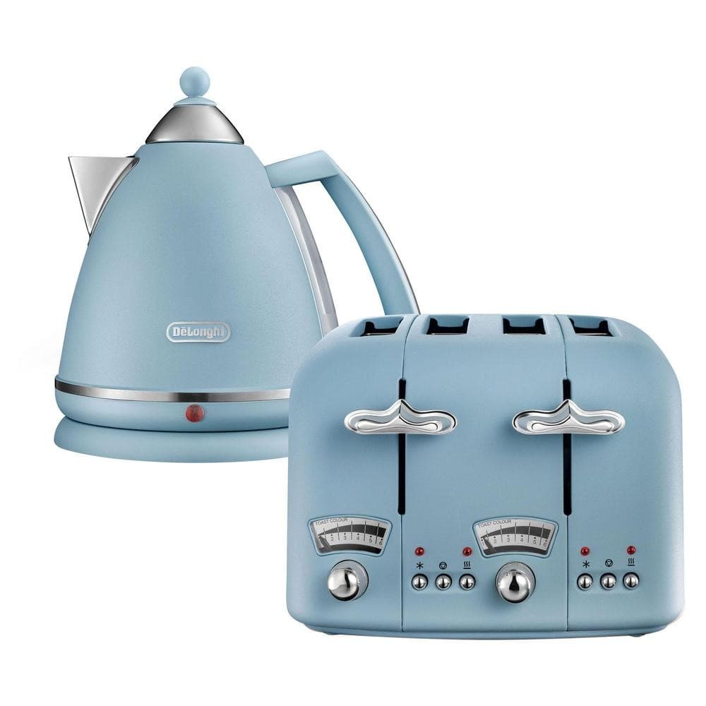 De'Longhi CT04AZBEKBX3016 Argento Flora Kettle & Toaster Set – Blue