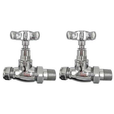 ALMOST PERFECT - Chrome Traditional Straight Radiator Valves