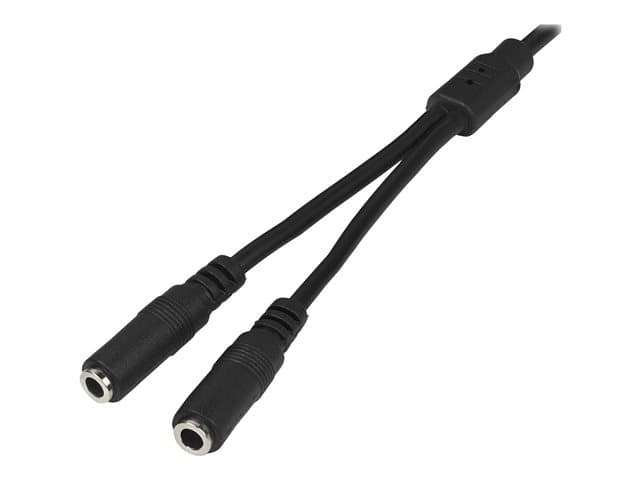 STARTECH.COM - Startech 3.5mm Audio Extension Cable - Slim Audio Splitter Y Cable and Headphone Extender - Male to 2x Female AUX Cable (MUY1MFFS) - audio splitter - 20 cm