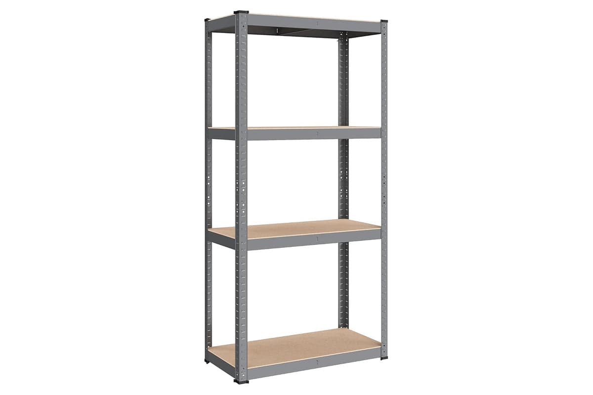 Songmics Grey Shelving Unit | Steel Frame | Four Tier | 80 X 40 X 160 Cm