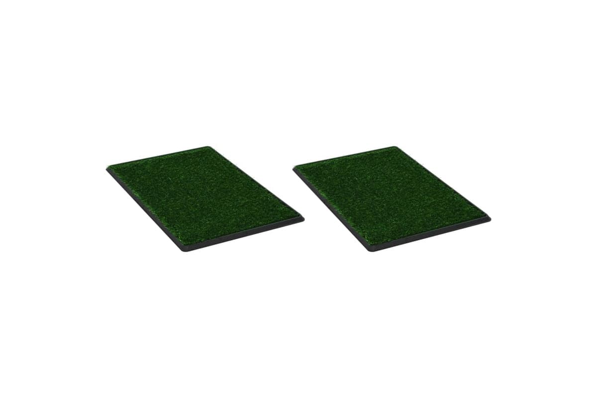 vidaXL 170770 Pet Toilets 2 Pcs With Tray & Faux Turf Green 76x51x3cm Wc