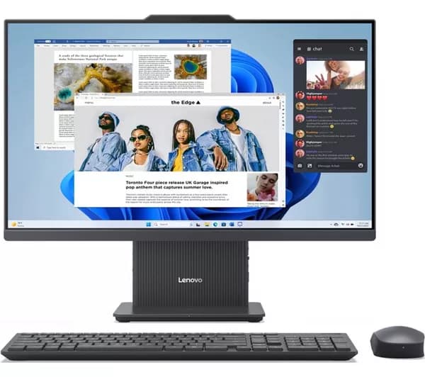 LENOVO AIO 23.8" All-in-One PC - AMD Ryzen 5, 256 GB SSD, Luna Grey