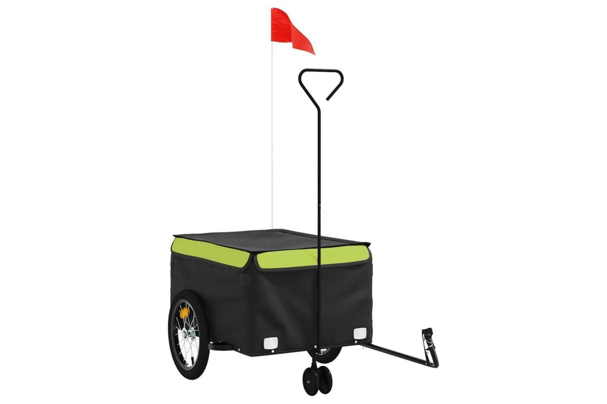 Vidaxl Bike Trailer Black And Green 45 Kg Iron
