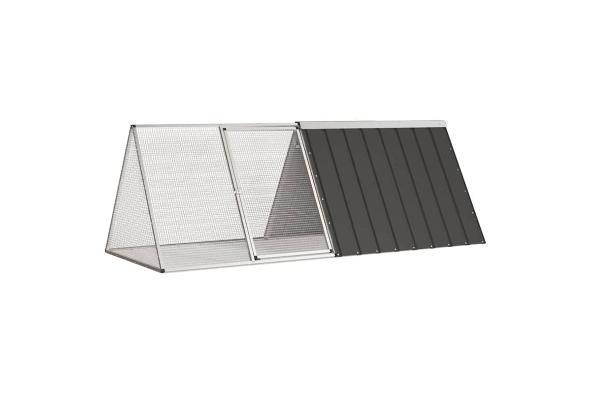 Vidaxl Rabbit Cage Anthracite 201.5x80.5x71 Cm Galvanised Steel
