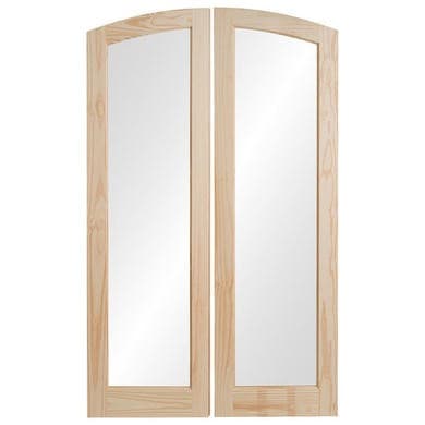 XL Joinery Glazed Clear Pine Newland Arched Rebated French Pair