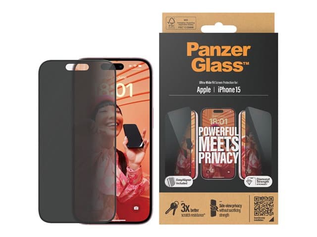 PANZERGLASS - screen protector for mobile phone - ultra-wide fit with EasyAligner