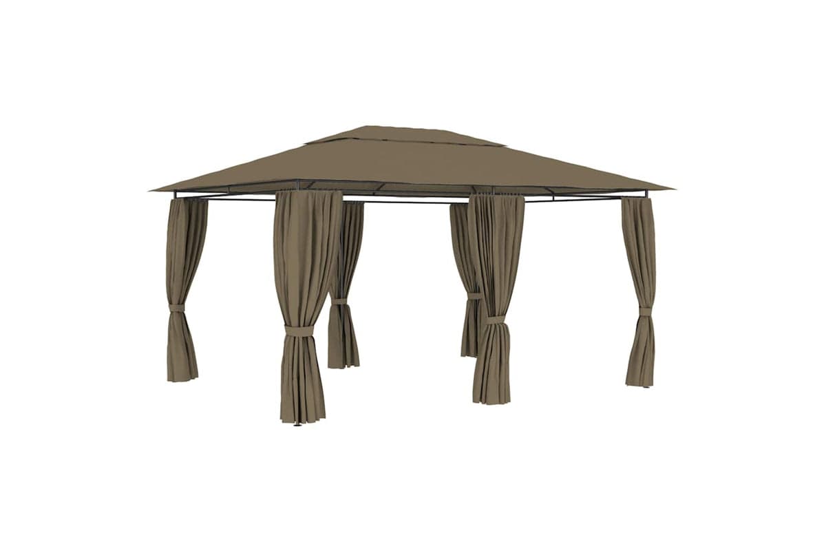 Vidaxl 312232 Garden Marquee With Curtains 4x3 M Taupe