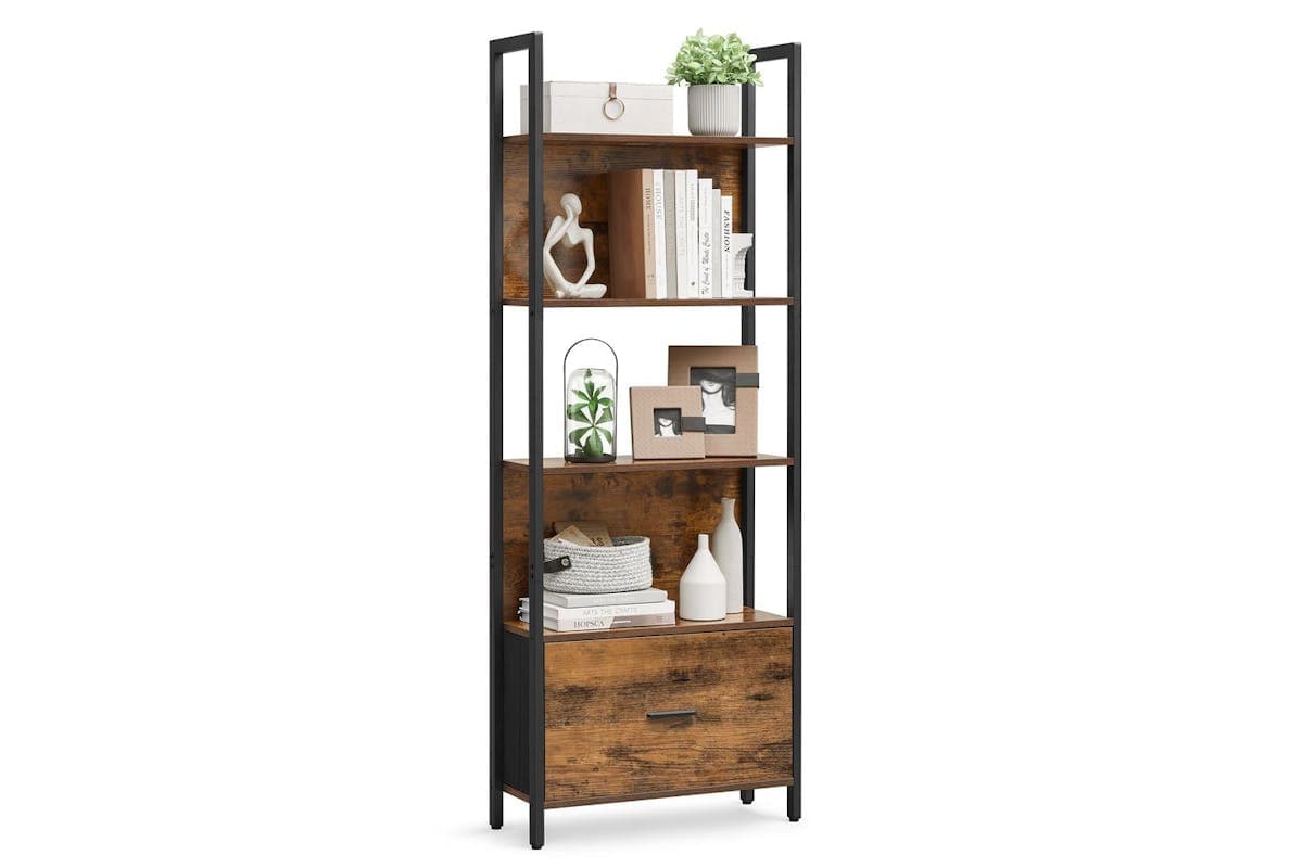 Ladder Shelves | Bookcase | Particleboard And Steel | 5-tier