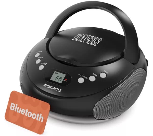 OAKCASTLE CD250 FM Bluetooth Boombox - Black