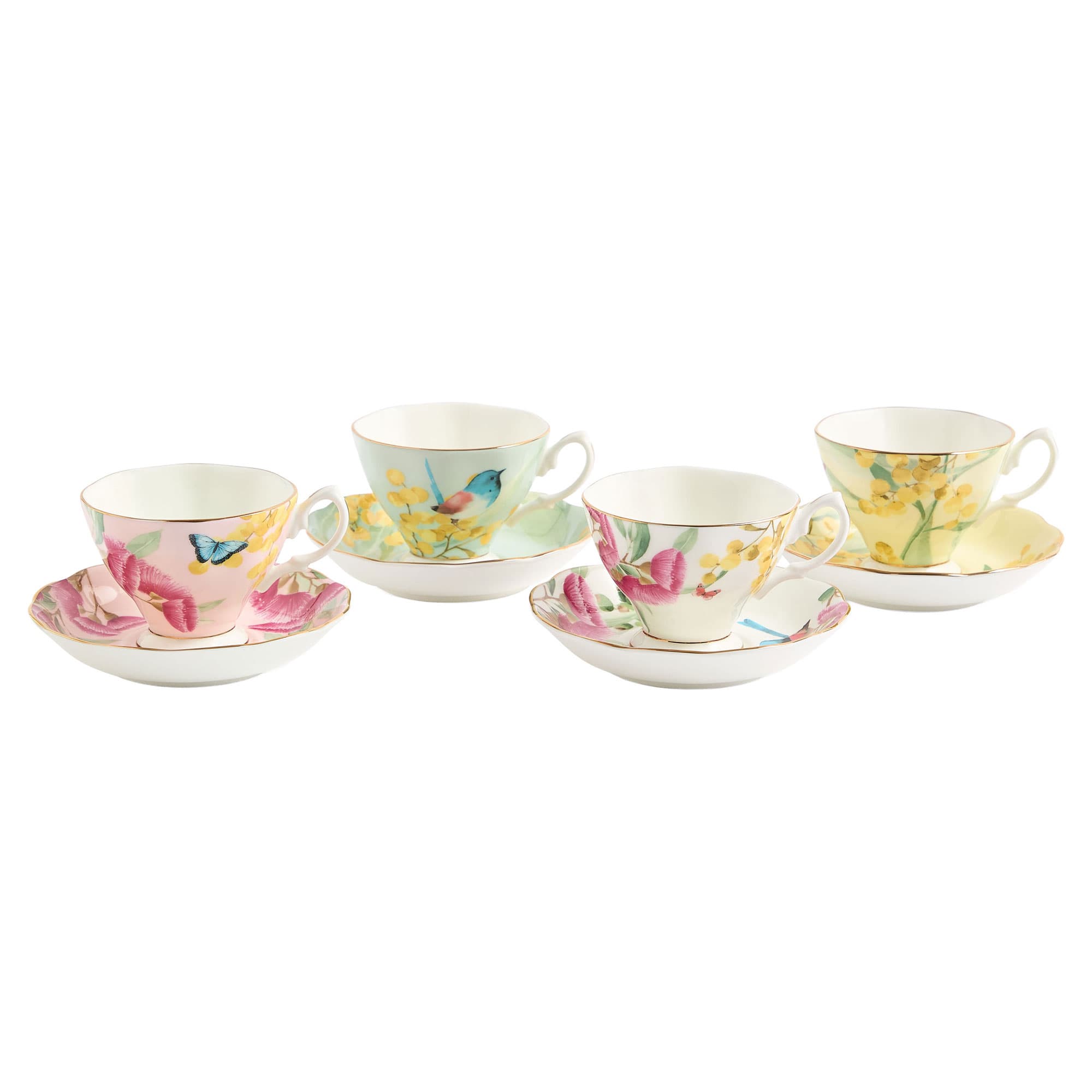 Miranda Kerr Australiana Four-Piece Teacup & Saucer Set