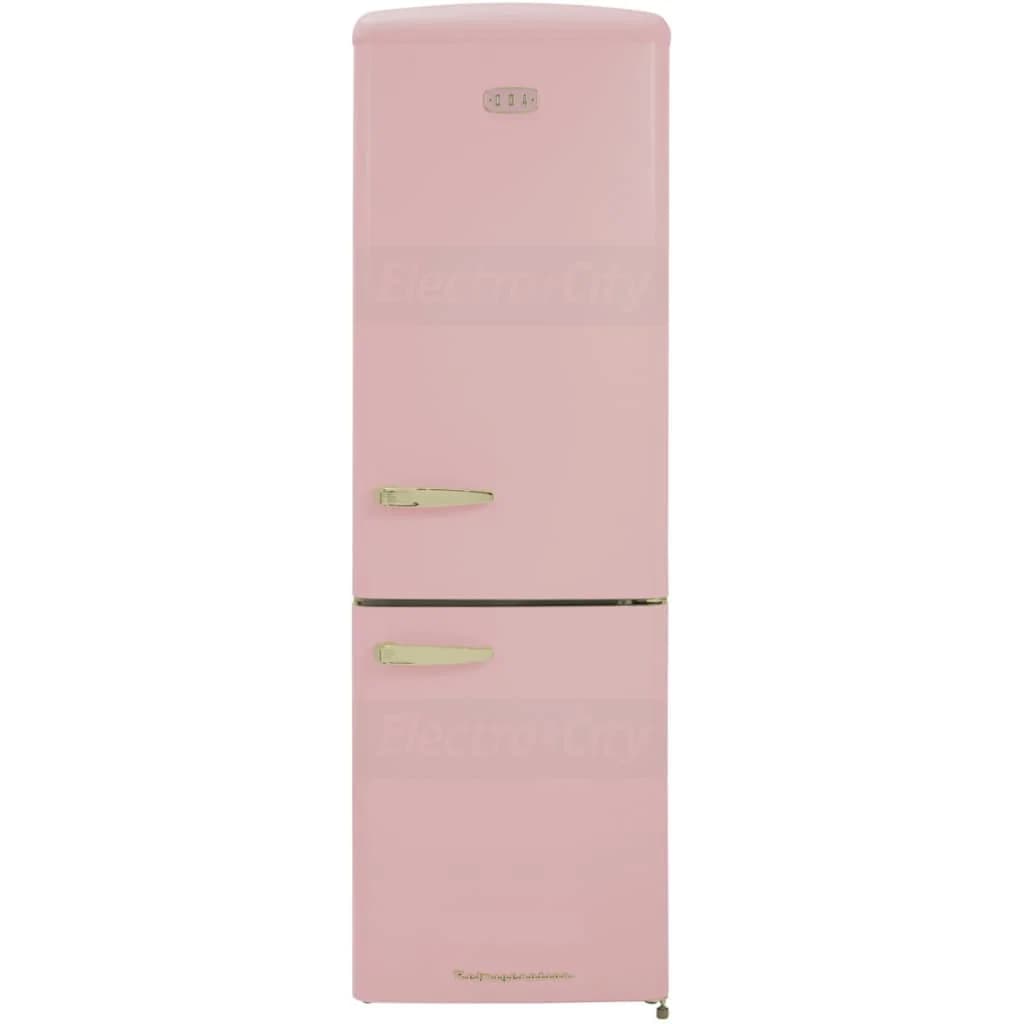 CDA Florence 330 Litre 60/40 Retro Freestanding Fridge Freezer | Tea Rose Pink