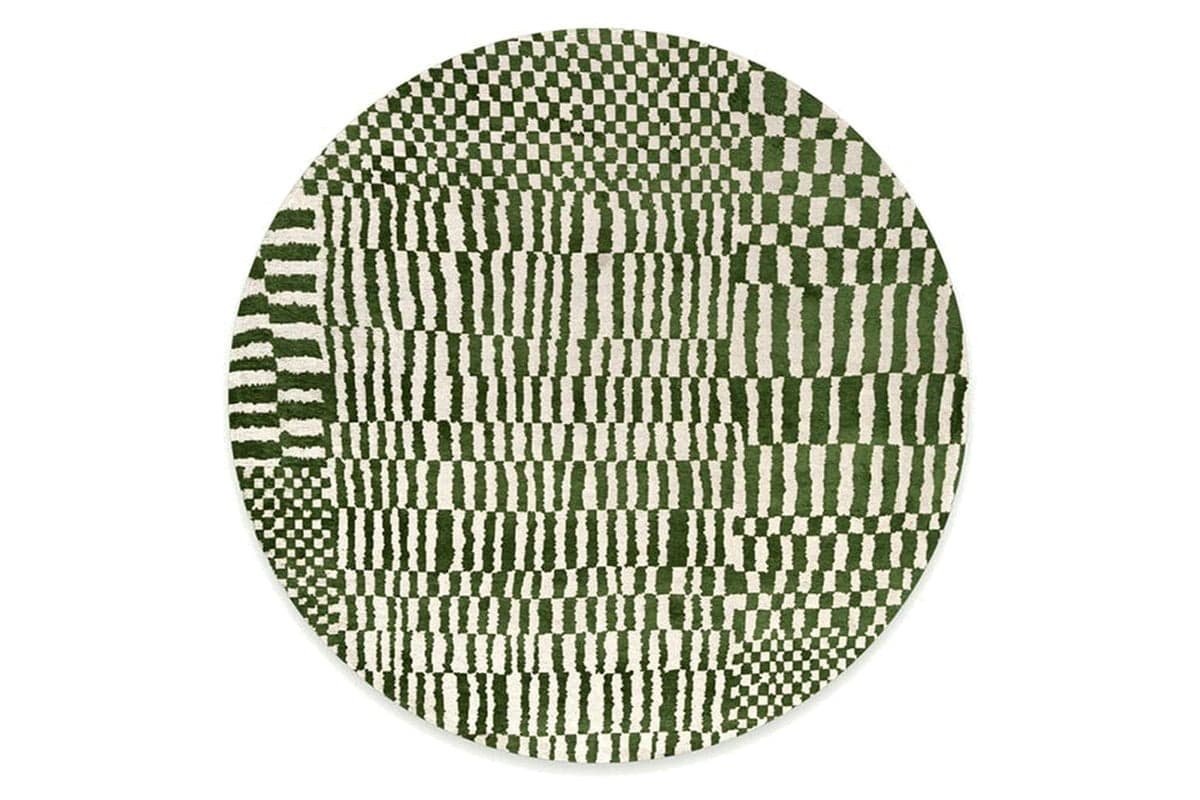 Louis De Poortere | Berber Indoor Eco Round Rug | Green | 140 x 140 cm