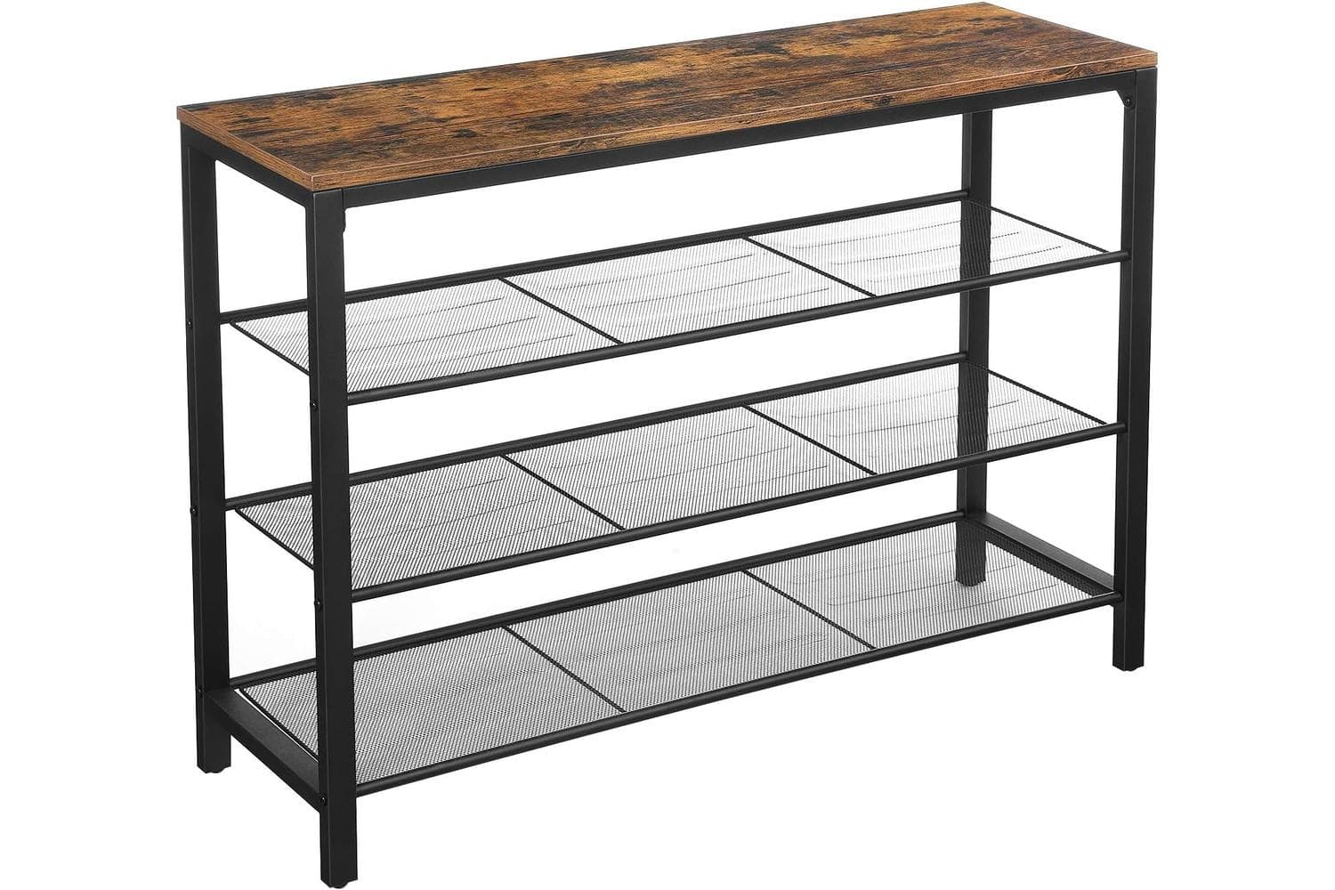 Vasagle Industrial Shoe Organizer | Rustic Brown & Black