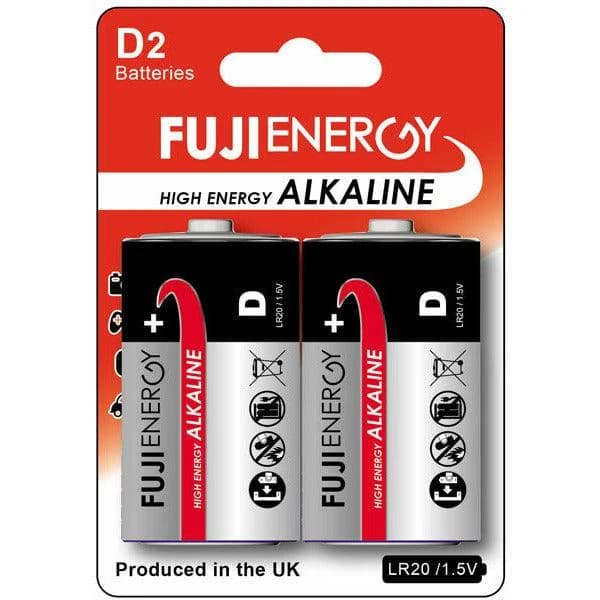 FujiEnergy LR20 1.5V High Energy Alkaline Batteries - Pack of 2 | 815804