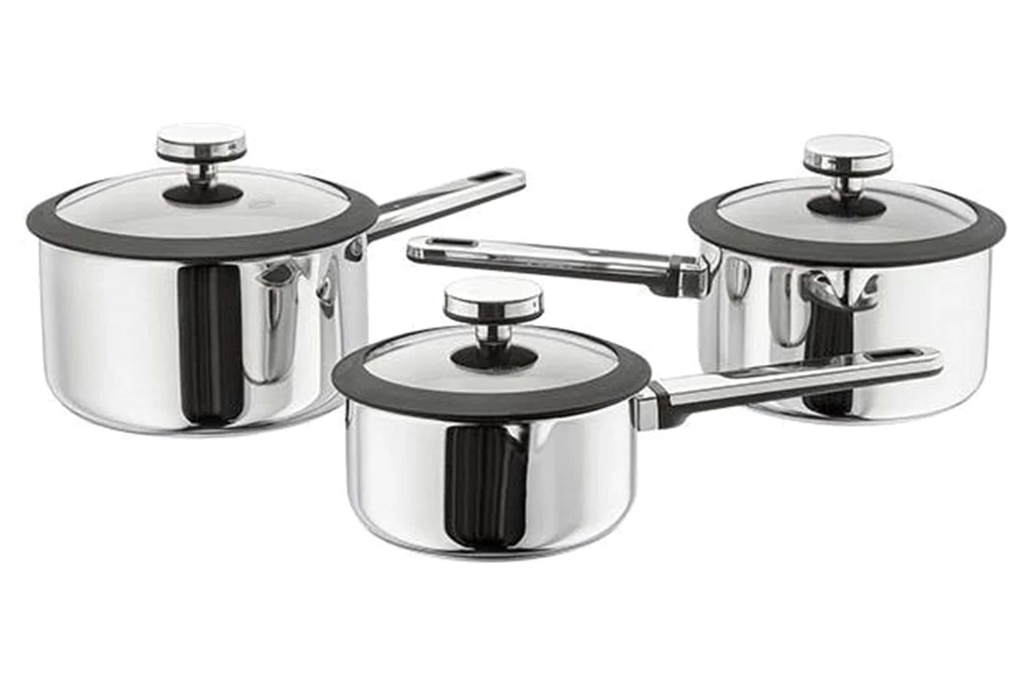 Stellar | Stay Cool 3-piece Draining Saucepan Set | Stainless Steel