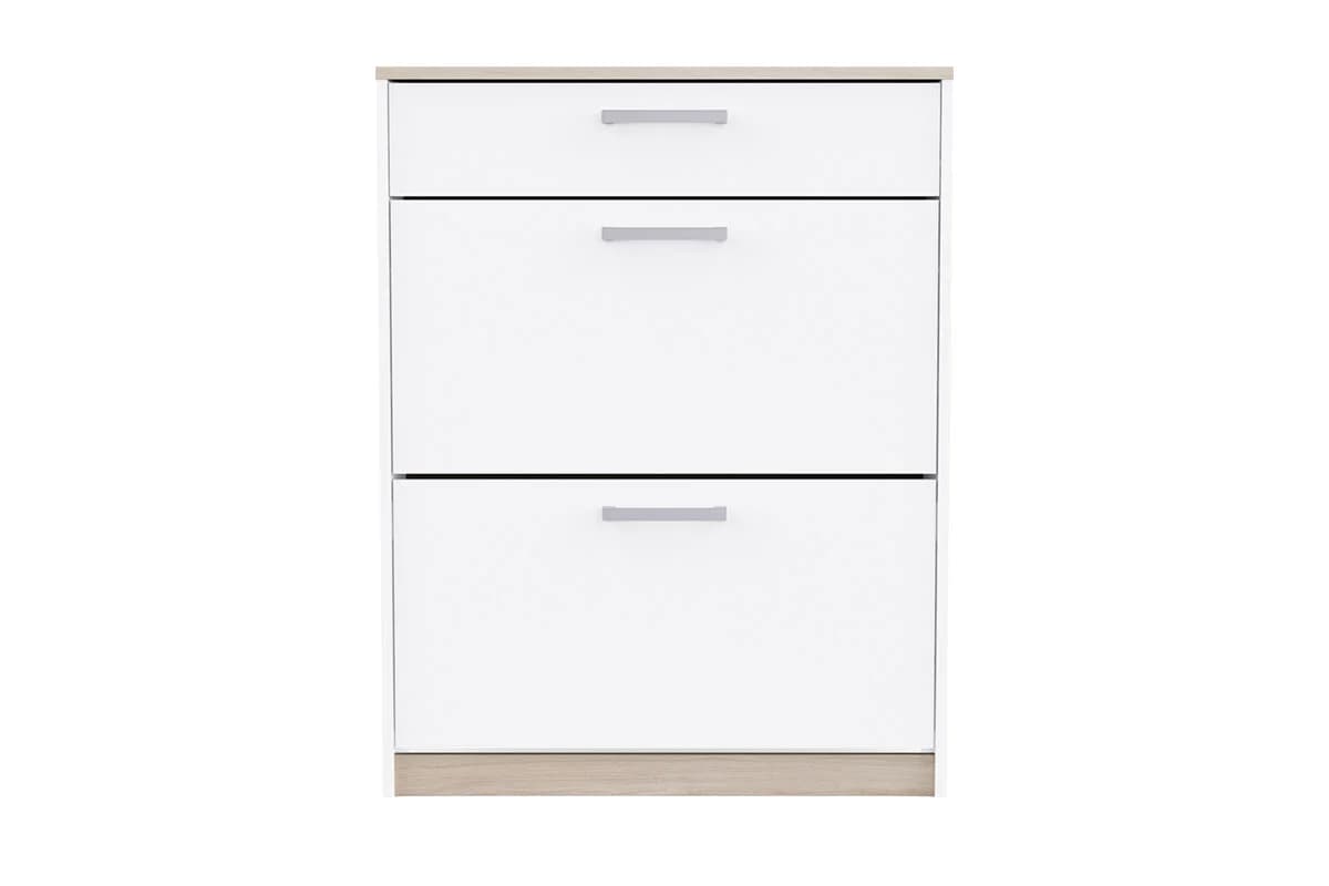 Watson Shoe Storage Cabinet | 1 Drawer + 2 Compartments | White