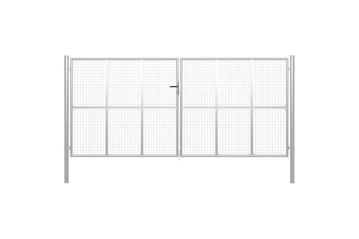 vidaXL 144303 Garden Gate Galvanised Steel 415x250cm Silver