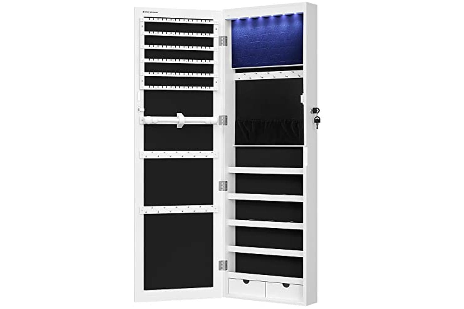 Songmics JBC93W Elegant Hanging Jewelry Cabinet
