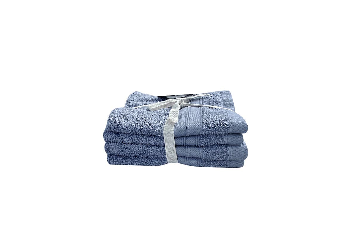 Cotton Terry Face Towel | 4 Pack | Denim