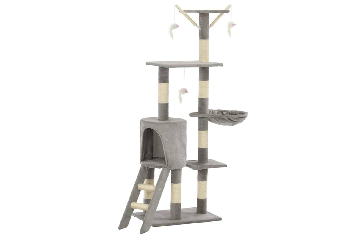 Cat Tree With Sisal Scratching Posts 138 Cm Grey