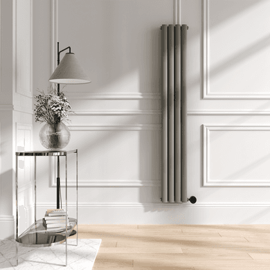 Smoked Stone Vertical Smart Electric Radiator with Wi-Fi Thermostat - 1200W - H1600xW236mm - Bathroom Safe
