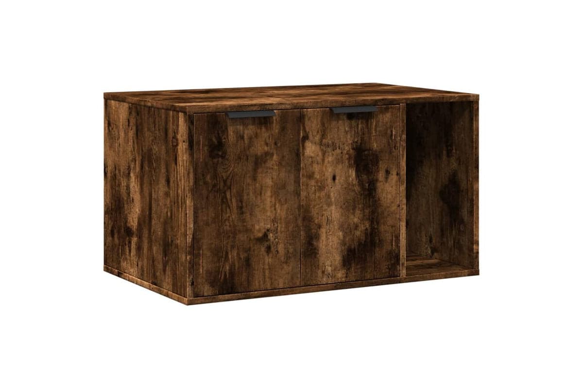 Cat Litter Box Enclosure Smoked Oak 80x50x45 Cm Engineered Wood