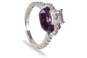Luxenter Lahne Ring Sterling Silver with Amethyst Stone