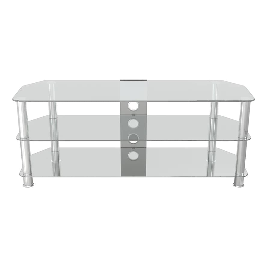 AVF Classic Corner Glass TV Stand for Up to 60" TV - Clear & Chrome | SDC1250CMCC