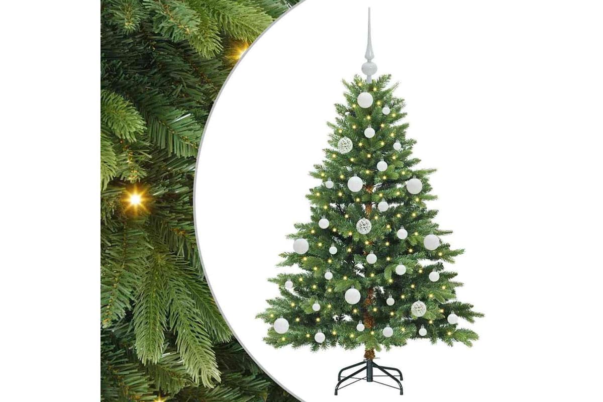 Vidaxl Artificial Christmas Tree With 150 Leds Green 120 Cm Pe And Pvc