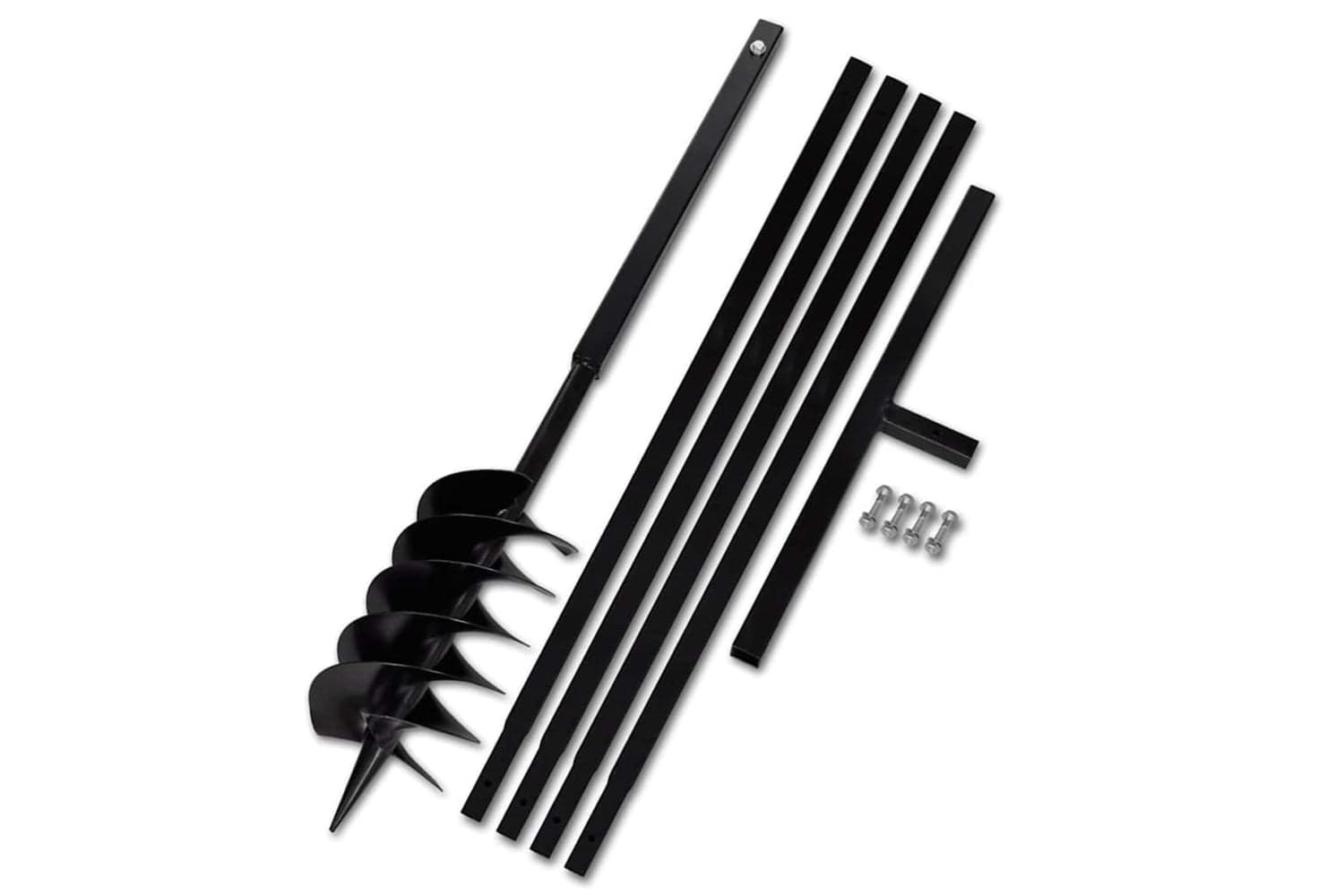 vidaXL 270527 Ground Drill With Handle 150mm With Extension Tube 5 M Steel