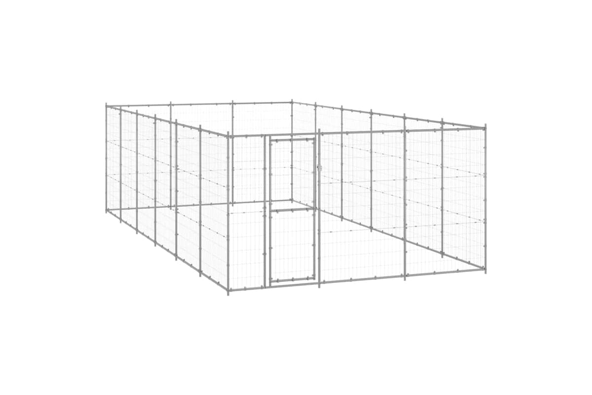Vidaxl 3082328 Outdoor Dog Kennel Galvanised Steel 21.78 M2