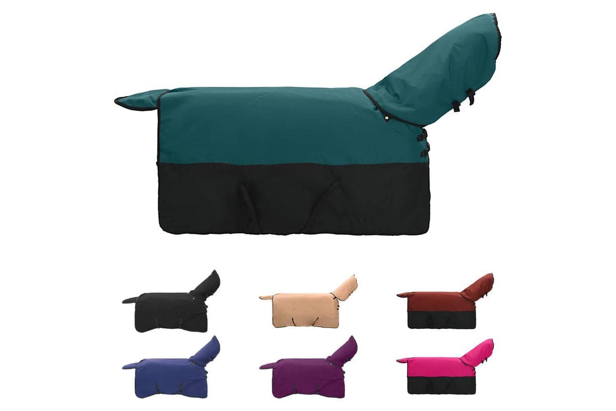 Vidaxl Horse Blanket Dark Green And Black 165 Cm Polyester