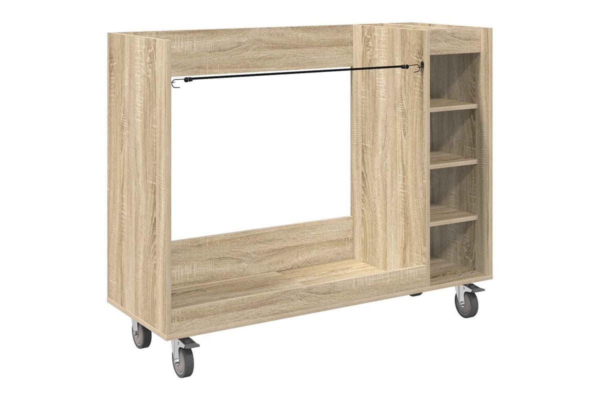 Vidaxl Golf Cabinet With Wheel Plain Sonoma Oak 120 X 45 X 98 Cm