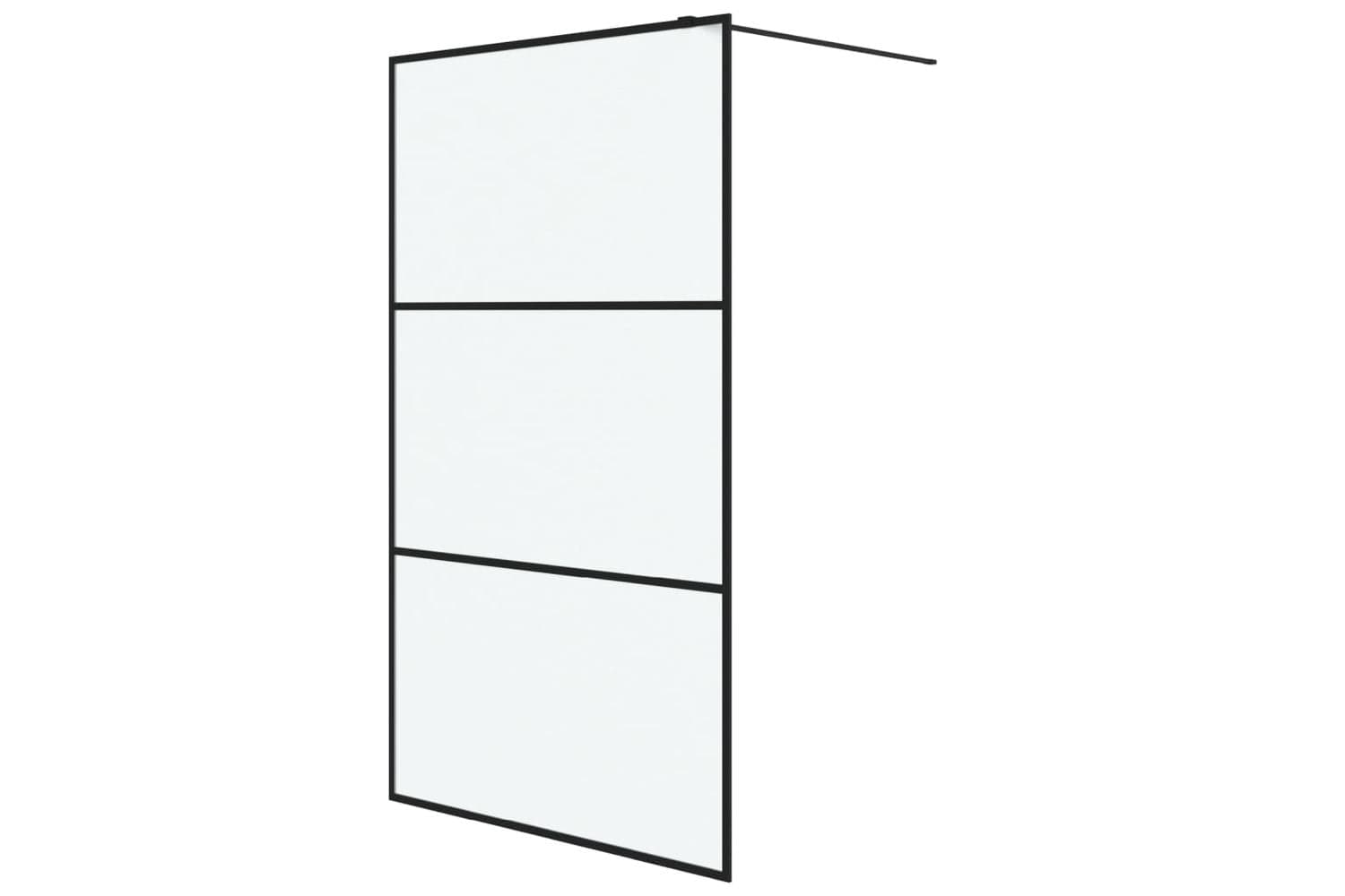 vidaXL 152113 Walk-in Shower Wall Black 115x195cm Frosted Esg Glass