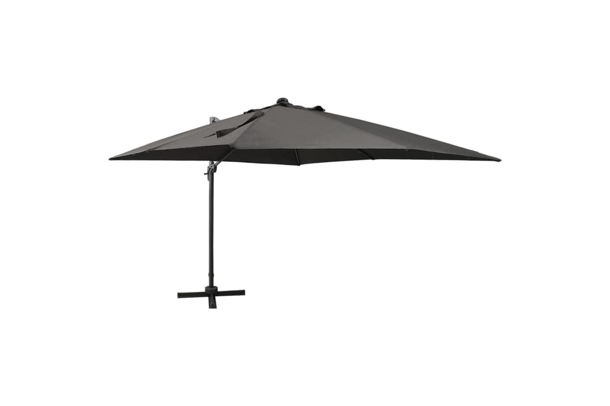 Vidaxl Cantilever Umbrella With Pole And Led Lights Anthracite 300 Cm