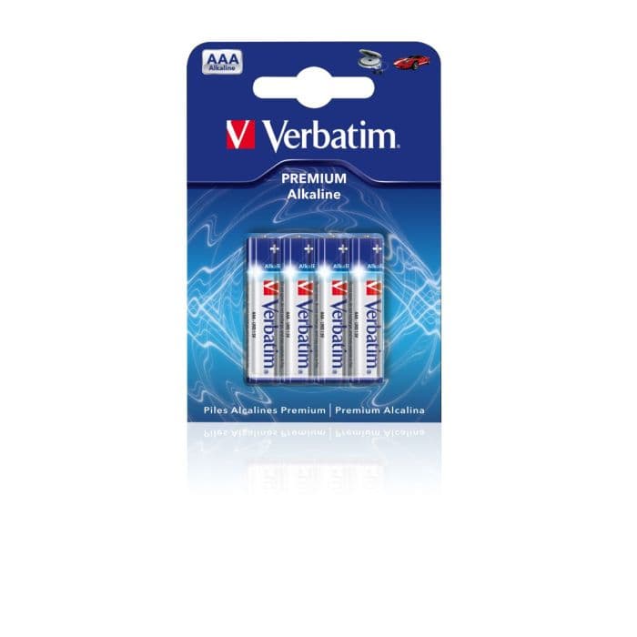 Verbatim 49920, AAA, Alkaline Batteries, 4 Pack