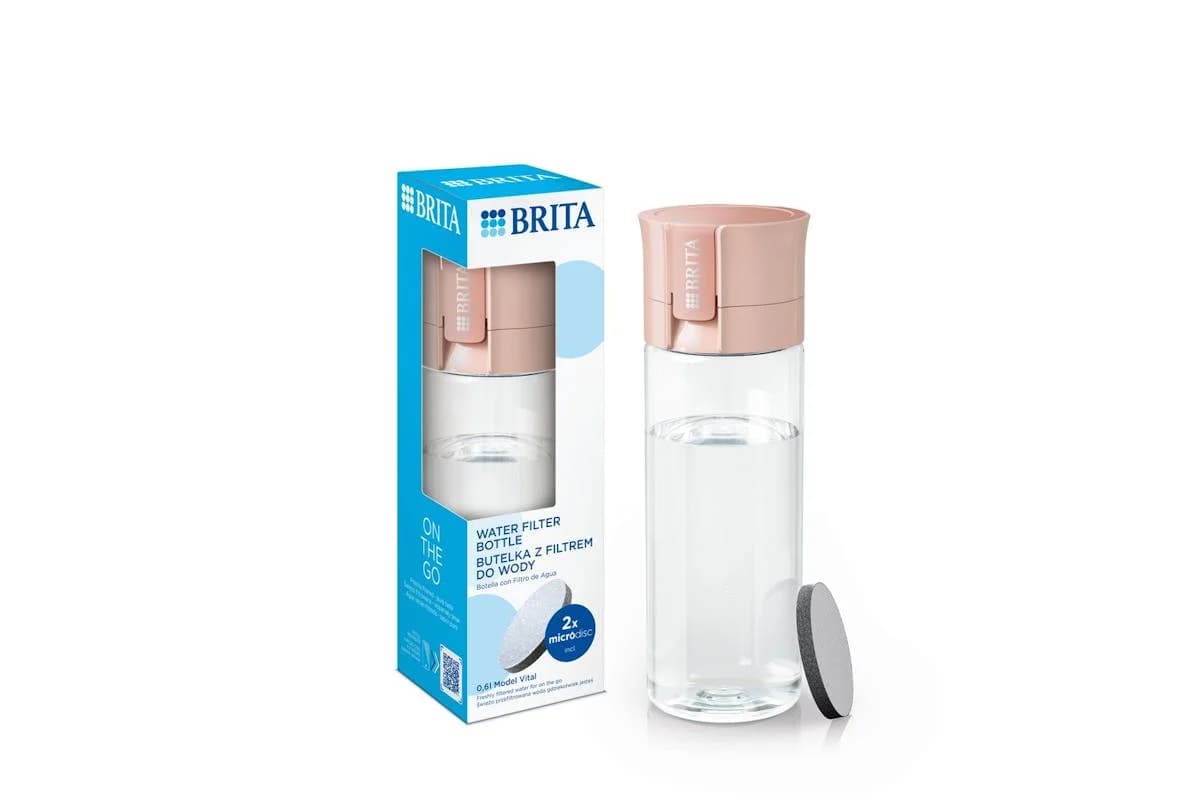 Brita Vital Apricot Water Filter Bottle | Water Filter Bottle | Plastic | 0.6 Litre